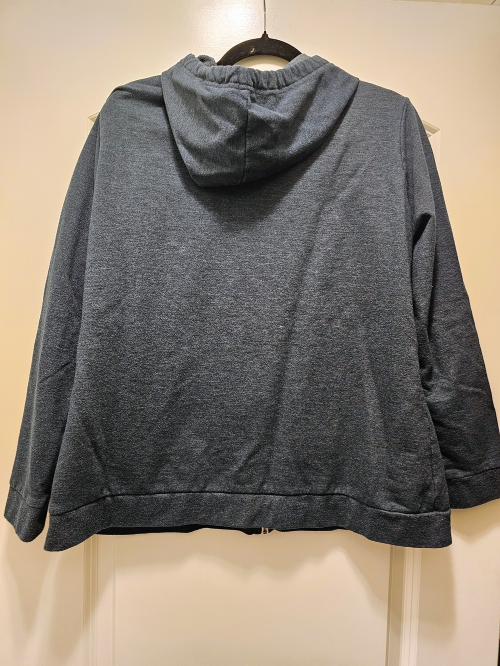 Eddie Bauer Women's XL Blue Heather Full Zip Hoodie Cozy Fleece Lined Sweatshirt - Picture 4 of 7
